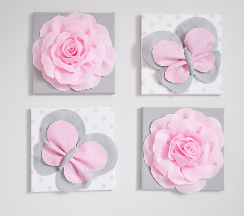 Rosa Y Gris Mariposa Decoración Pared Pared Cubierta Pared Paneles De Pared Rosa Flores Esculturas Ornamentos Artículos De Casa Decorativos