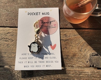 Penguin Pocket Hug Keyring – Comfort Keepsake