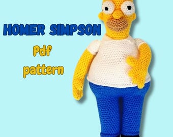 The iconic yellow dad Crochet Pattern, Amigurumi Doll (PDF Pattern)