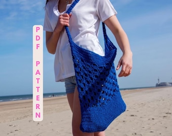 Crochet Beach Bag Pattern, Easy Summer Tote Tutorial (PDF Pattern)
