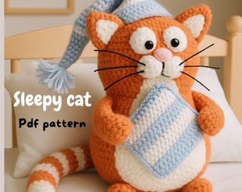 Sleepy Cat Amigurumi Crochet Pattern – Plush Toy (PDF Pattern)