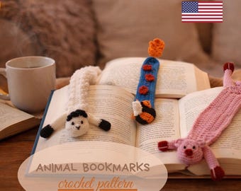 Crochet Animal Bookmark Pattern – Amigurumi Book Lover Gift (PDF Pattern)
