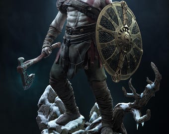Kratos Figure - God of War Statue - Hand Painted Gaming Character Figure