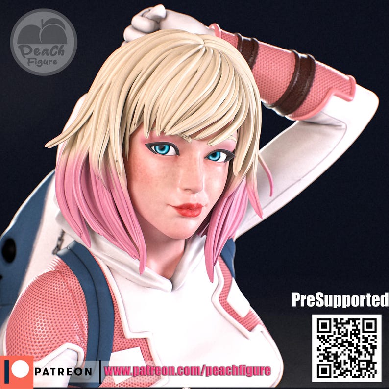 Gwen Stacy Figure - Spiderman Statue - Marvel Spider Verse Collectible - Hand Painted image 5