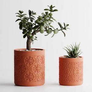 Plant Pot Floral Pattern (2 Versions) - Minimalist Planter - Soft Design Planter