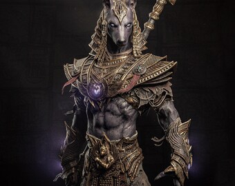 Anubis Collectible Statue – Hand Painted Egyptian God Display Figure – Mythology Inspired Premium Sculpture – Collector Gift