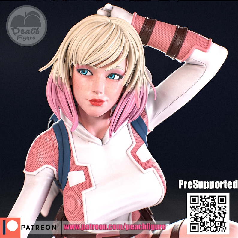 Gwen Stacy Figure - Spiderman Statue - Marvel Spider Verse Collectible - Hand Painted image 3