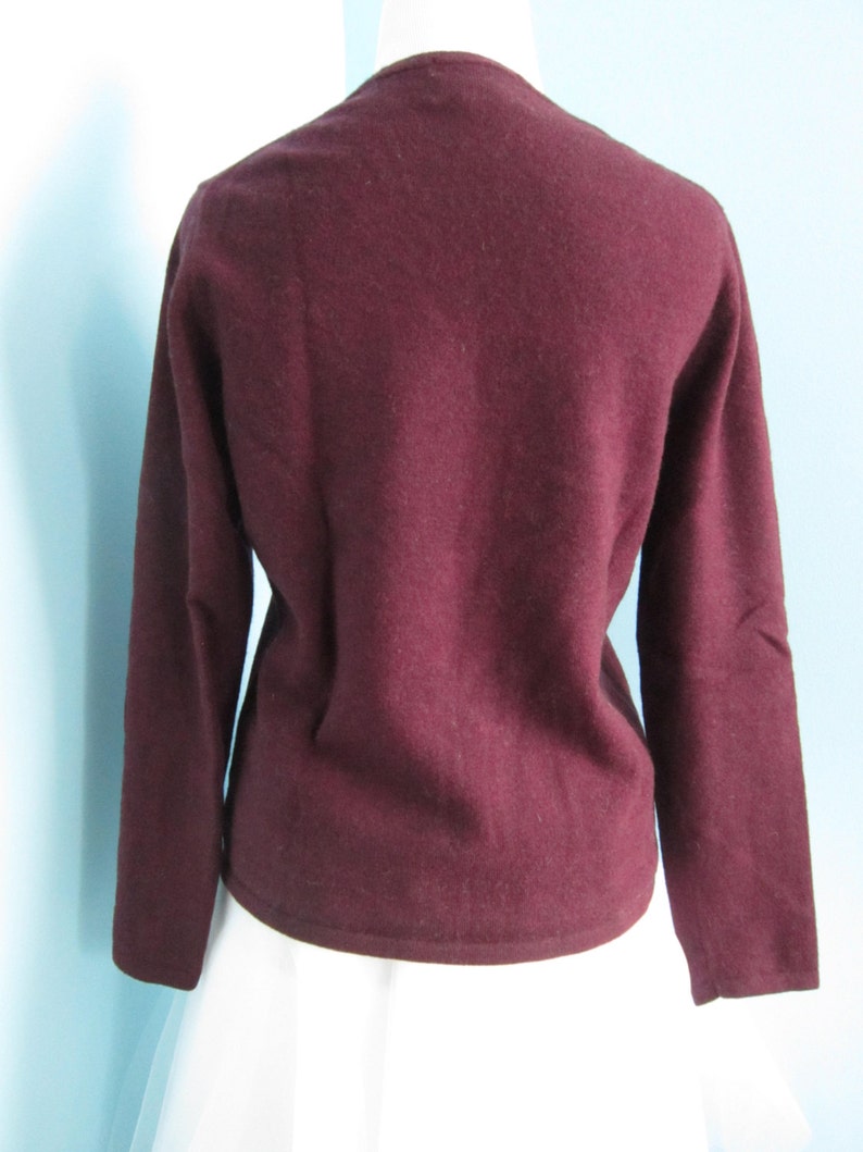 Womens Pullover Merino Wool Maroon V Neck Sweater Size M - Etsy