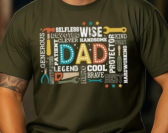 Handyman Dad Shirt, Funny Tool Carpenter Dad Gift Idea for Fathers Day, Cool Dad Graphic Tee, Best Dad Ever Birthday Present for Papa