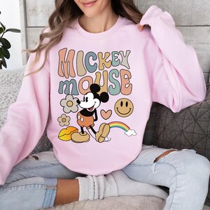 Vintage Mickey Mouse Shirt, Retro Style Mickey T-Shirt, Boho Disney World Trip Shirt, Groovy Mickey Mouse Family Tee, Classic Cartoon Mouse