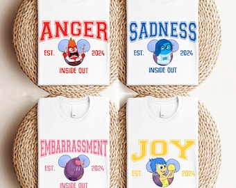 Inside Out 2 Shirt, Emotional Disney Family Vacation T-Shirt, Pixar Emotions Varsity Tee, Disney Family Matching Shirt, Anxiety and Friends