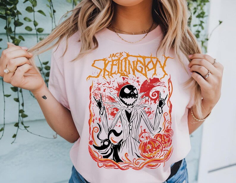 Jack Skellington Rock Shirt, Heavy Metal Nightmare Before Christmas T-Shirt, Spooky Pumpkin King Tee, Zero Dog Halloween Shirt, Disney Trip
