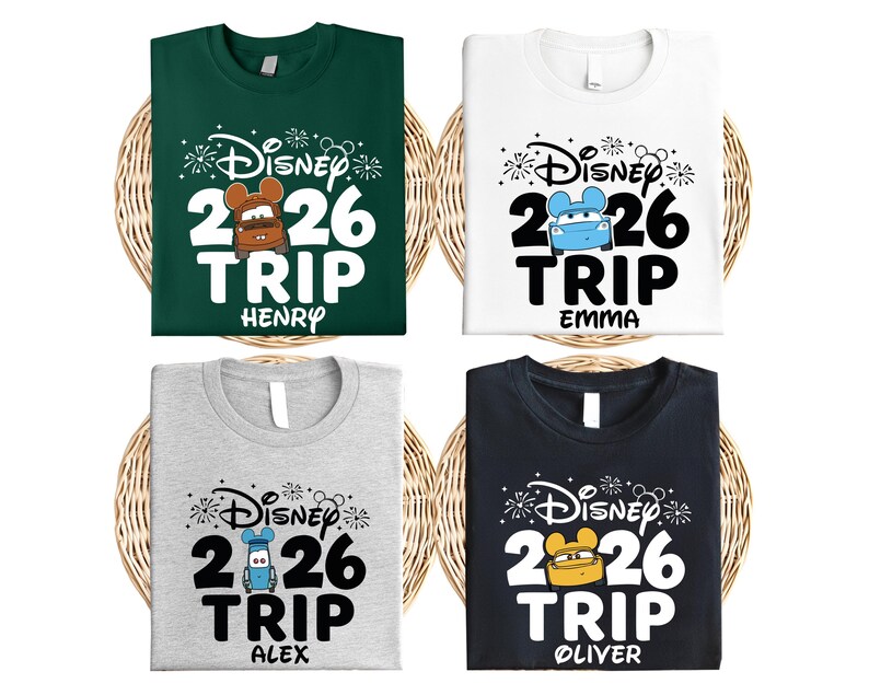 Disney 2026 Trip Shirts, Pixar Cars T-Shirt, Lightning McQueen & Tow Mater Shirt, Matching Cars Family Hoodie, Disneyland Trip Sweatshirt