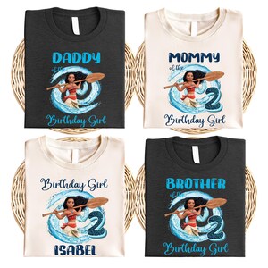 Custom Name Moana Birthday Shirt, Disney Ocean T-Shirt, Family Matching Birthday Girl T-Shirt, Princess Moana Tee, Birthday Party Shirt