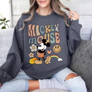Vintage Mickey Mouse Shirt, Retro Style Mickey T-Shirt, Boho Disney World Trip Shirt, Groovy Mickey Mouse Family Tee, Classic Cartoon Mouse