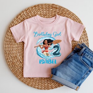 Custom Name Moana Birthday Shirt, Disney Ocean T-Shirt, Family Matching Birthday Girl T-Shirt, Princess Moana Tee, Birthday Party Shirt