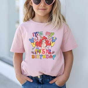 Disney Princess Ariel Birthday Shirt, Little Mermaid Birthday T-Shirt, Family Matching Birthday Tee, Birthday Girl Tee, Disney Trip 2026 Tee