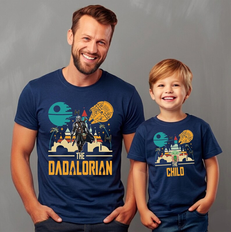 The Dadalorian and The Child Matching Shirt, Father and Son Disney T-Shirt, Star Wars Inspired Family Vacation Tees, Mandalorian Movie Shirt