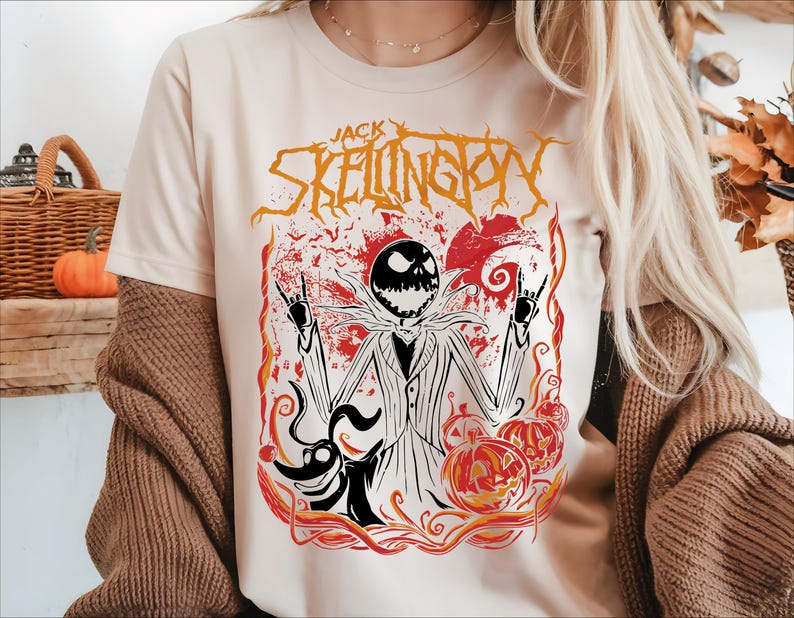 Jack Skellington Rock Shirt, Heavy Metal Nightmare Before Christmas T-Shirt, Spooky Pumpkin King Tee, Zero Dog Halloween Shirt, Disney Trip