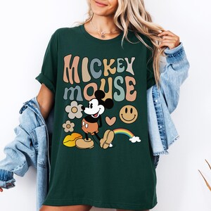 Vintage Mickey Mouse Shirt, Retro Style Mickey T-Shirt, Boho Disney World Trip Shirt, Groovy Mickey Mouse Family Tee, Classic Cartoon Mouse