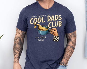 Proud Member of the Cool Dads-shirt, Vaderdag 2026-T-shirt, First Time Father's Day-T-shirt, Coffee Lover Dad-shirt, Dad Life-shirt