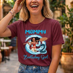 Custom Name Moana Birthday Shirt, Disney Ocean T-Shirt, Family Matching Birthday Girl T-Shirt, Princess Moana Tee, Birthday Party Shirt