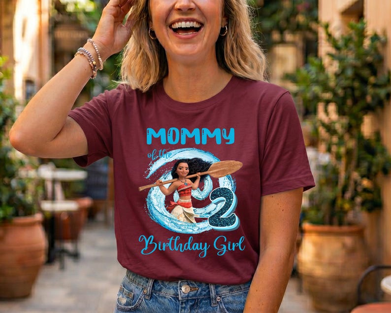 Custom Name Moana Birthday Shirt, Disney Ocean T-Shirt, Family Matching Birthday Girl T-Shirt, Princess Moana Tee, Birthday Party Shirt