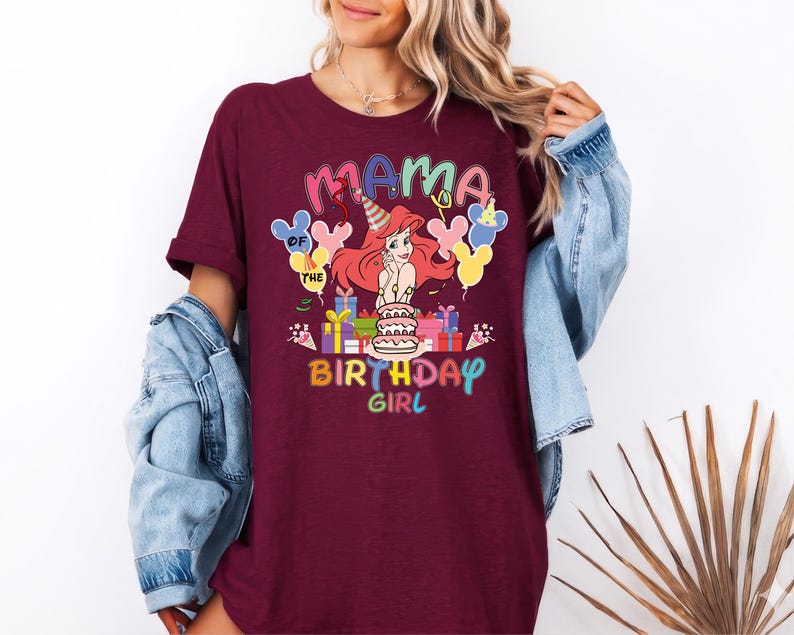 Disney Princess Ariel Birthday Shirt, Little Mermaid Birthday T-Shirt, Family Matching Birthday Tee, Birthday Girl Tee, Disney Trip 2026 Tee