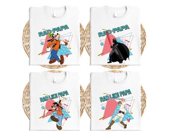 Rad Papa Rad Like Papa Shirt, Disney Father's Day T-Shirt, 90s Father and Son Matching Tee, Father's Day 2026 Tee, Cool Dads Birthday Shirt