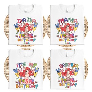 Disney Princess Ariel Birthday Shirt, Little Mermaid Birthday T-Shirt, Family Matching Birthday Tee, Birthday Girl Tee, Disney Trip 2026 Tee