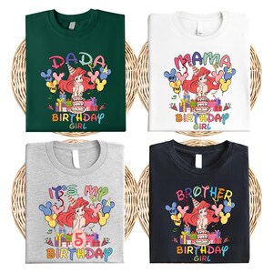 Disney Princess Ariel Birthday Shirt, Little Mermaid Birthday T-Shirt, Family Matching Birthday Tee, Birthday Girl Tee, Disney Trip 2026 Tee