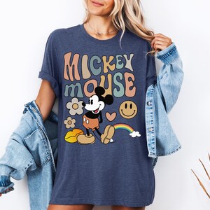 Vintage Mickey Mouse Shirt, Retro Style Mickey T-Shirt, Boho Disney World Trip Shirt, Groovy Mickey Mouse Family Tee, Classic Cartoon Mouse