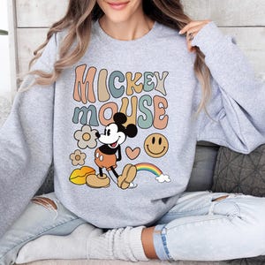 Vintage Mickey Mouse Shirt, Retro Style Mickey T-Shirt, Boho Disney World Trip Shirt, Groovy Mickey Mouse Family Tee, Classic Cartoon Mouse