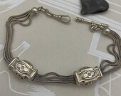 Antique french 800 silver fancy watch chain
