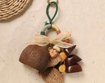 Natural Seed Pod Baby Rattle, Rustic Wind Chime Decor, Eco-Friendly Ornament