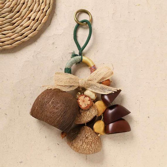 Natural Seed Pod Baby Rattle, Rustic Wind Chime Decor, Eco-Friendly Ornament