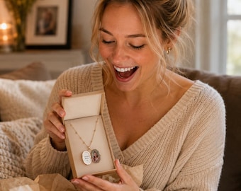 Personalized Photo Locket Necklace | Handmade Custom Shell Pendant Necklace | Gift for Her