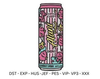 Coquette Energy Drink Alani design, Cotton Candy, Embroidery design, Instant download, 5 sizes