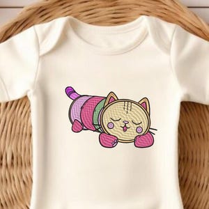 Gabby Cat Pillow Embroidery design, Instant download, 3 sizes embroidery file, dollhouse