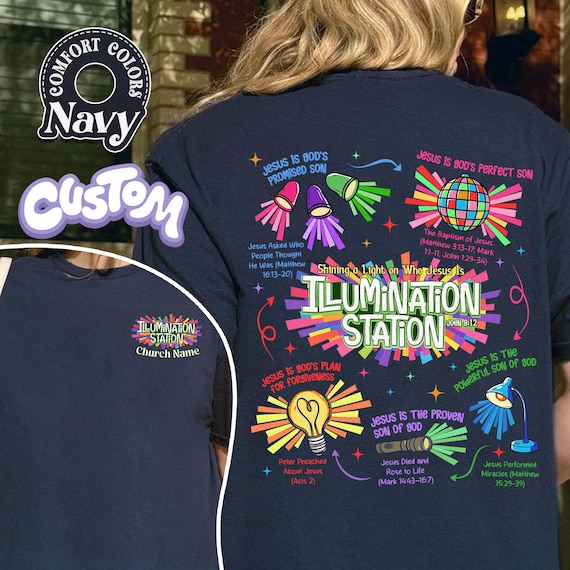 Custom Illumination Station VBS 2026 Comfort Colors Shirt, Bible Verse Camp Tee