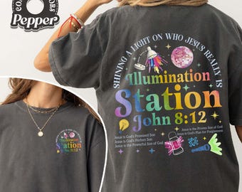 Comfort Colors Illumination Station VBS 2026 T-Shirt, John 8:12 Graphic Tee