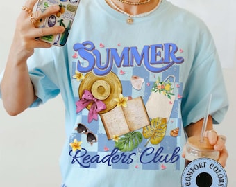 Summer Readers Club Comfort Colors T-Shirt, Beach Book Lover Tee