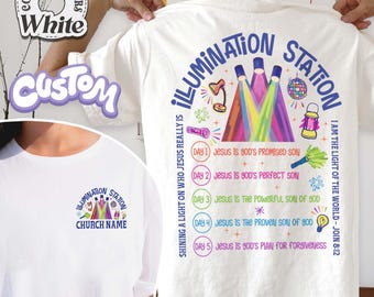 Custom Lifeway VBS 2026 Illumination Station Shirt, Comfort Colors Bible Verse Tee