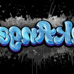 Camiseta de graffiti personalizada, ¡añade tu texto con letras de graffiti Juicy!