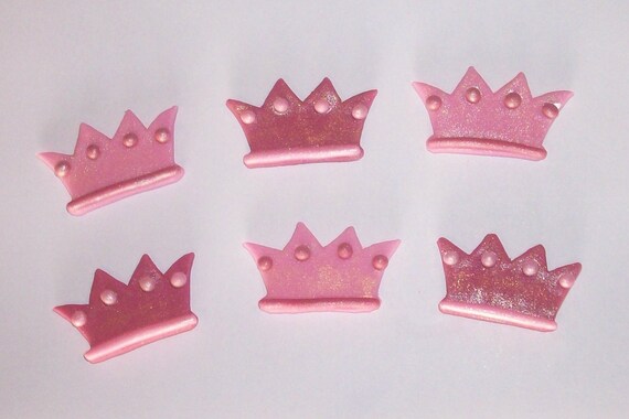 Items similar to Fondant Princess Crowns - Cake/Cupcake Toppers - One