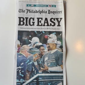 Philadelphia Eagles Super Bowl LIX Champs Philadelphia Inquirer Feb 10th 2025 Original Newspaper - Free Shipping