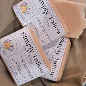 Jabón Simply Tallow / Miel y Lavanda / Jabón artesanal de proceso en frío, barra de 4 oz