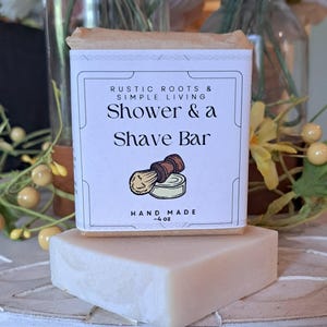 Shower & a Shave Soap -Goat Milk Shaving Bar – Fresh Clean Scent – Cold Process Soap – Dual Purpose Bar – Handmade Soap