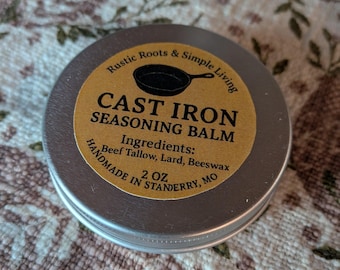 Bálsamo para condimentar sartenes de hierro fundido, 2 oz o 4 oz
