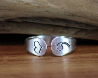 Sterling silver semicolon ring, Suicide awareness, Suicide prevention ring